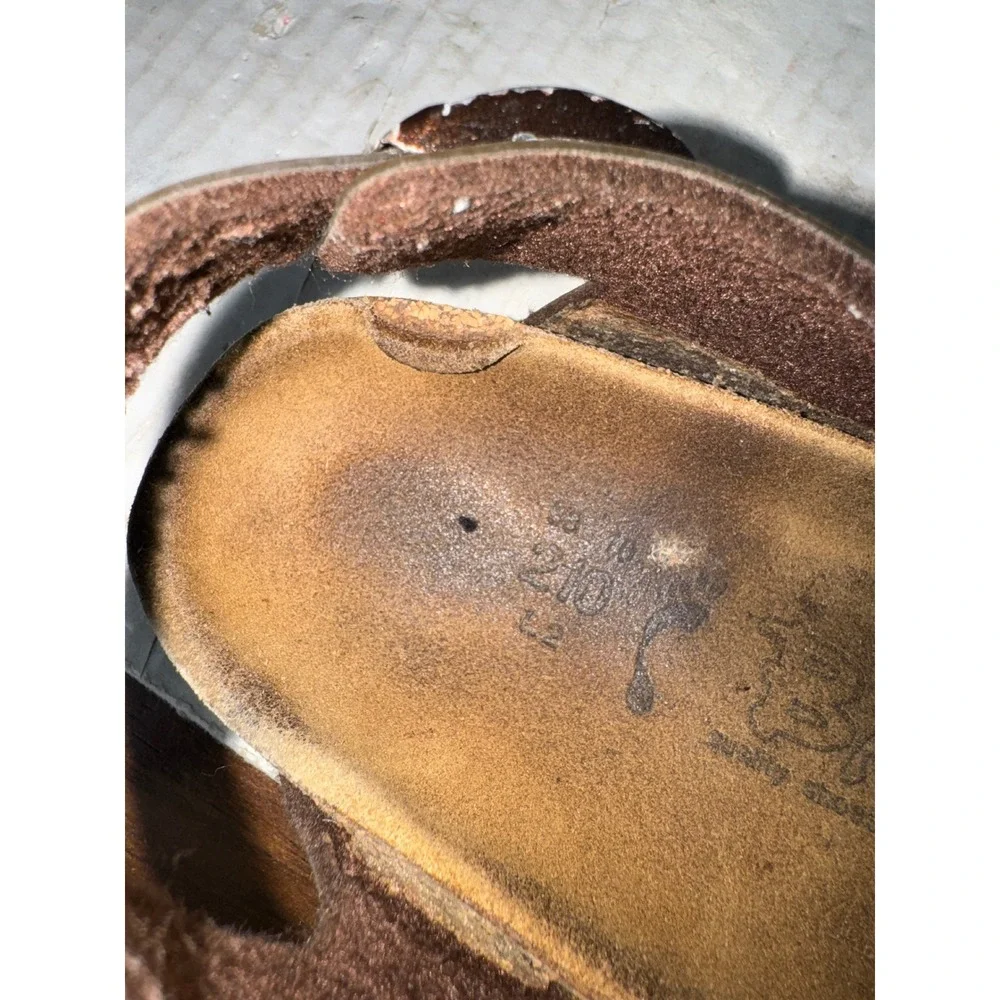Birkis‎ Birkenstock Kids Rio Sandals Brown Leather Triple Strap Size 33 210 L2